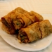 Deep-fried prawn rolls wrapped by bean curb sheets Deep-fried prawn rolls wrapped by bean curb sheets