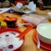 Left: 士多啤梨西米露 Strawberry Sago in Coconut milk, Middle: 芒果糯米糍 Mango Mochi Cake, Right: 燉奶 Steamed Milk