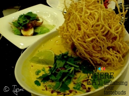 Thai Noodles soup cooked with coconut milk flavour Thai Noodles soup cooked with coconut milk flavour