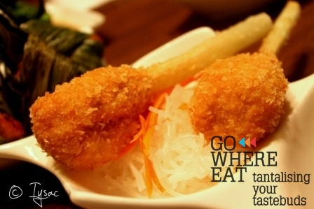 Crab meat balls on sugarcane stick Crab meat balls on sugarcane stick