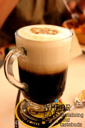 Hot coffee with black sugar