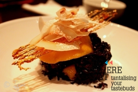 Black glutinous rice with mango in coconut milk Black glutinous rice with mango in coconut milk