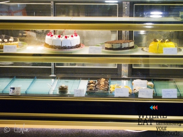 cakes on display