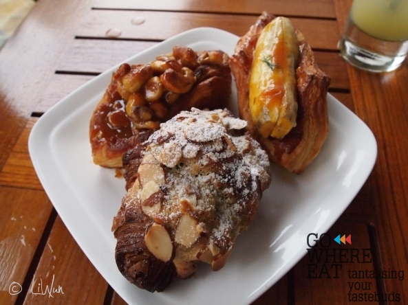 nut danish, banana danish, almond croissant nut danish, banana danish, almond croissant