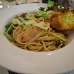 aglio olio with turkey ham aglio olio with turkey ham